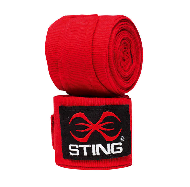 Sting Elasticised Hand Wraps 450cm Red, Red, rebel_hi-res